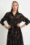 Mela Purdie - Tie Shirt Dress in Shadow Print Silk