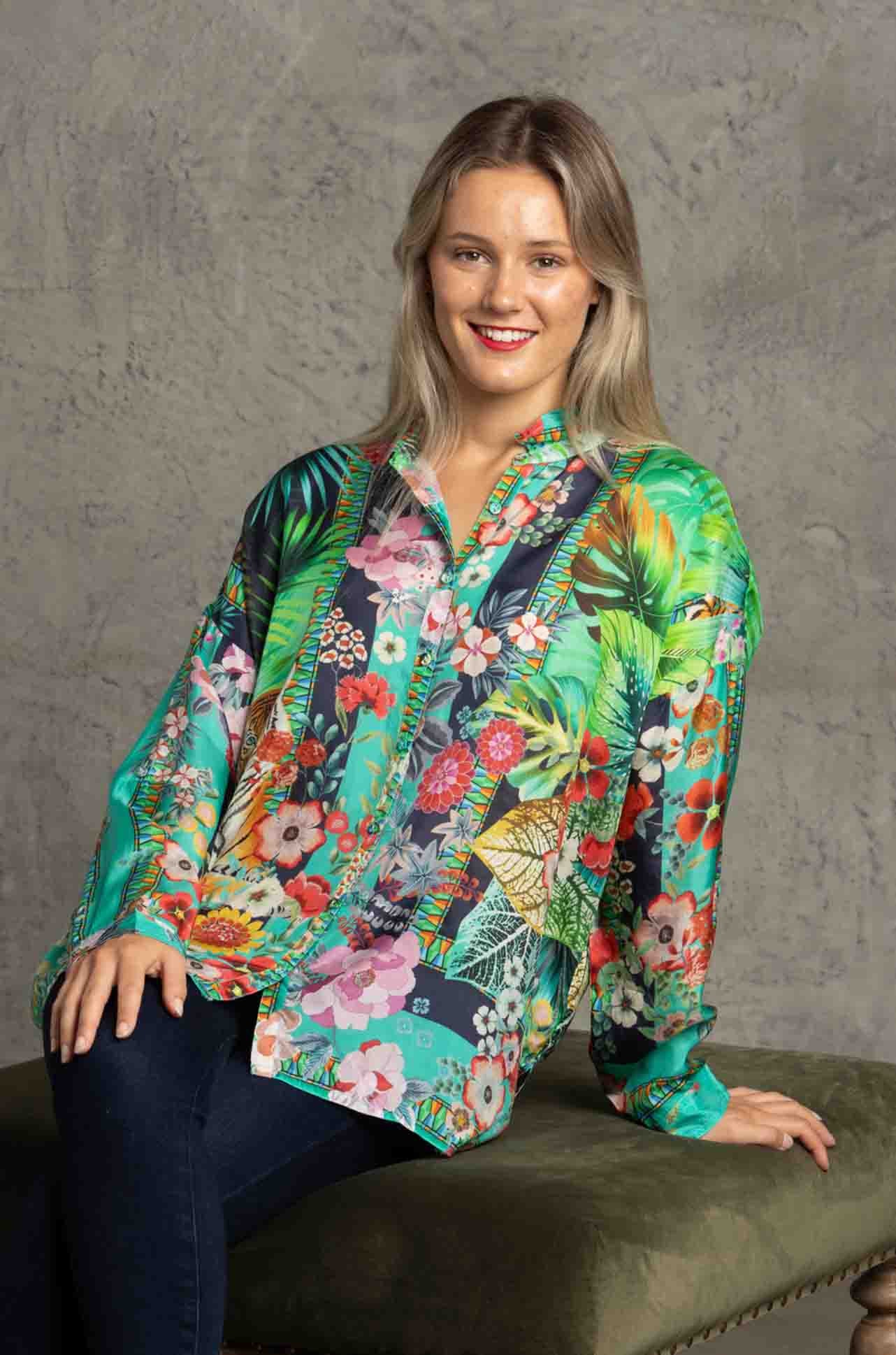 Johnny Was - Tigres Et Fleurs Seline Button Down