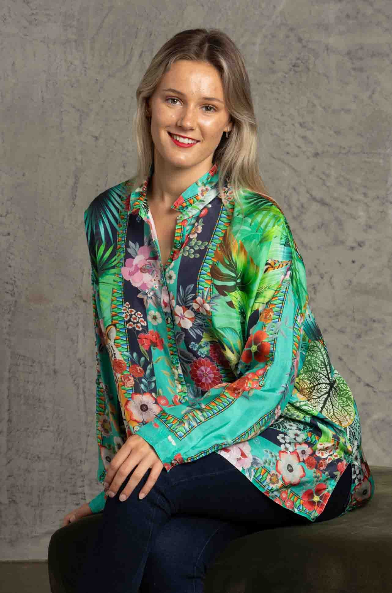 Johnny Was - Tigres Et Fleurs Seline Button Down