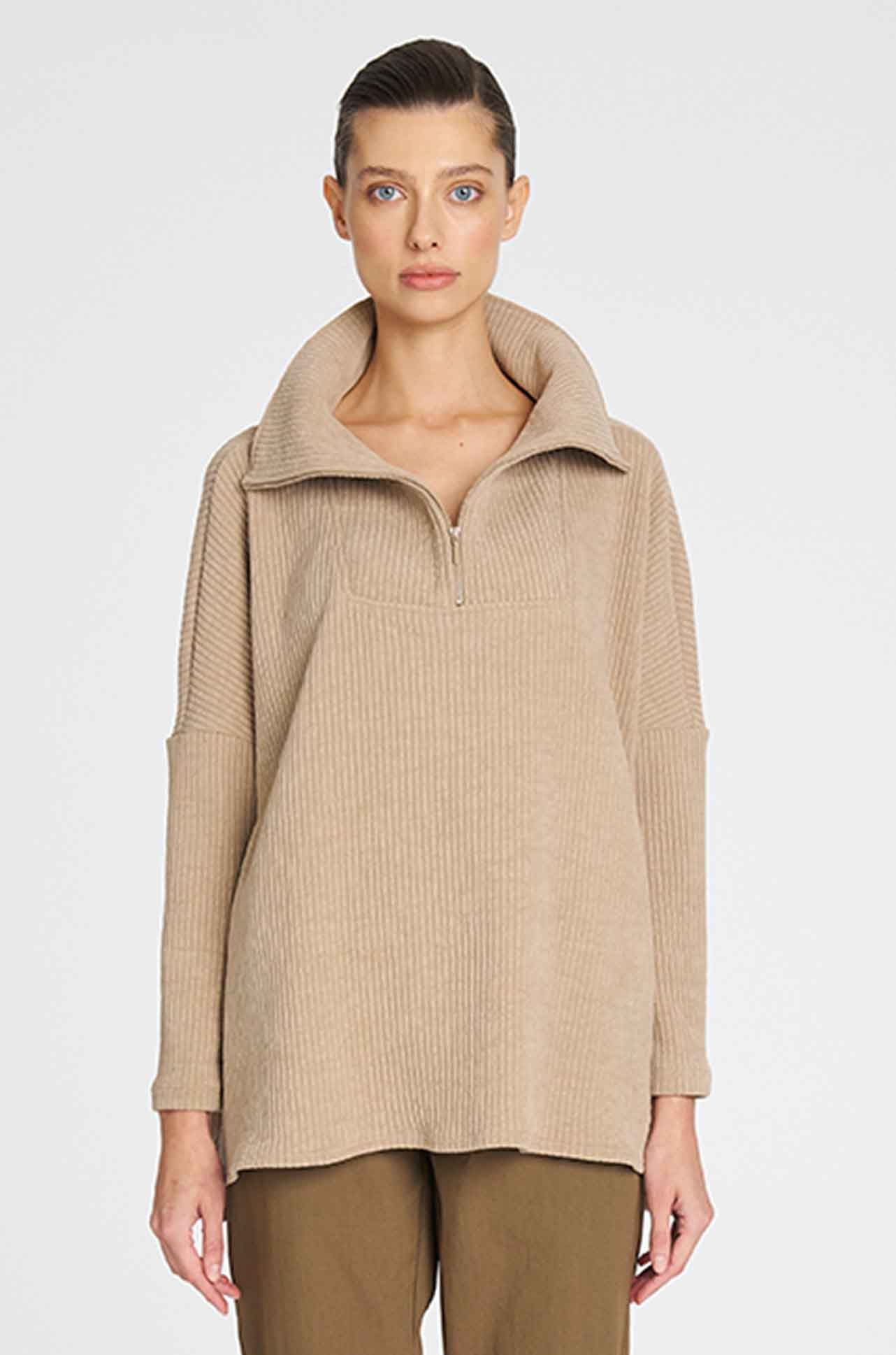 Mela Purdie - Tube Zip Sweater in Cord Knit