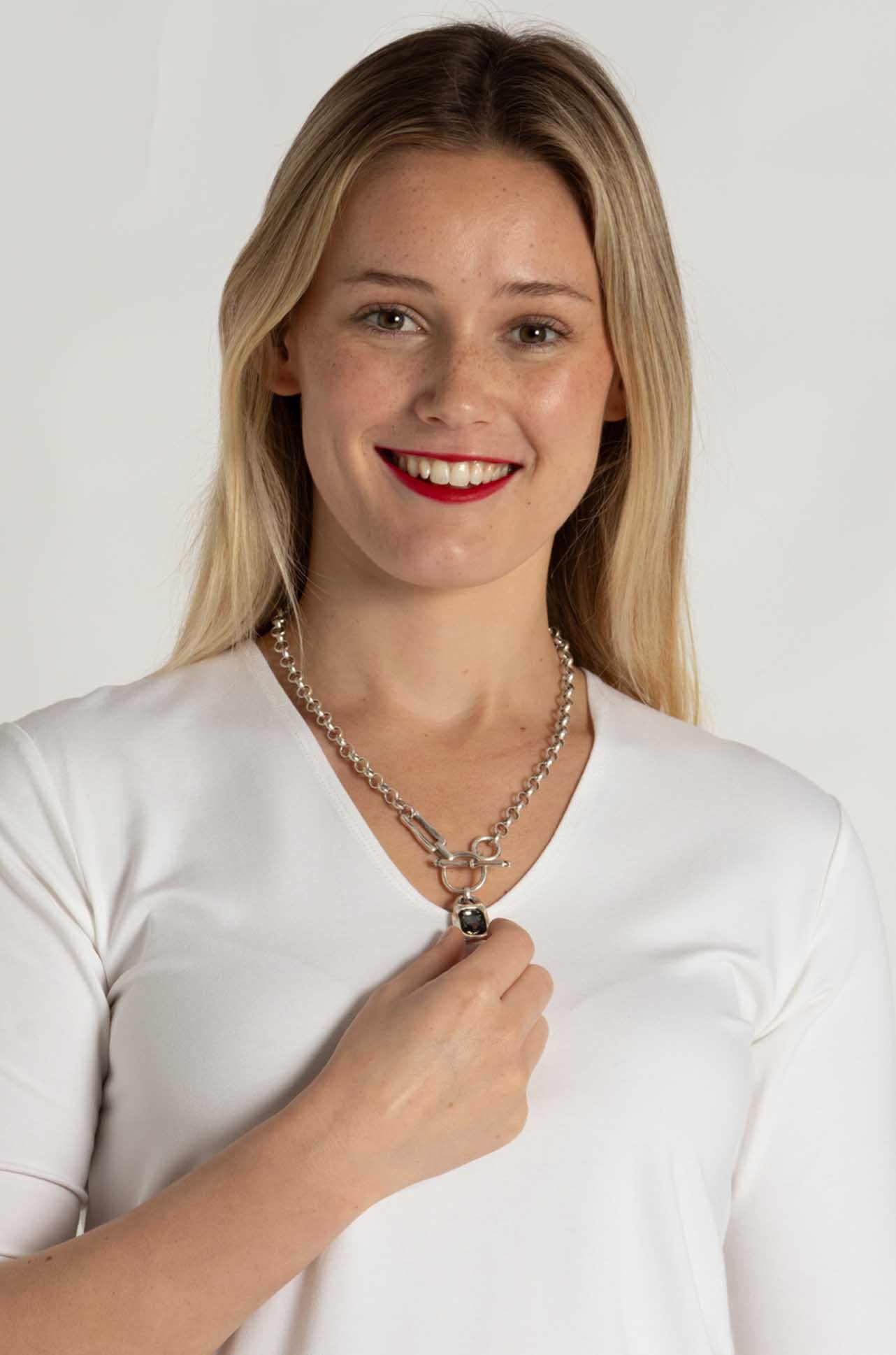 Pewter - Tulum T-Lock Necklace