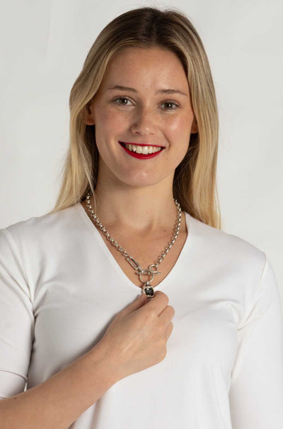 Pewter - Tulum T-Lock Necklace