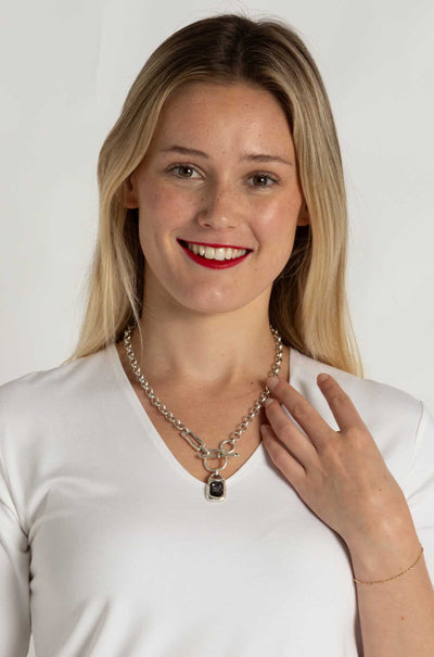 Pewter - Tulum T-Lock Necklace