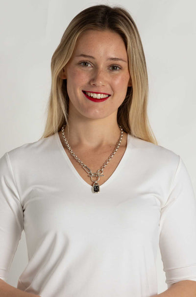 Pewter - Tulum T-Lock Necklace