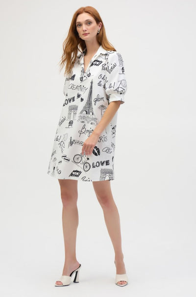 Joseph Ribkoff - Poplin Conversational Print A Line Dress