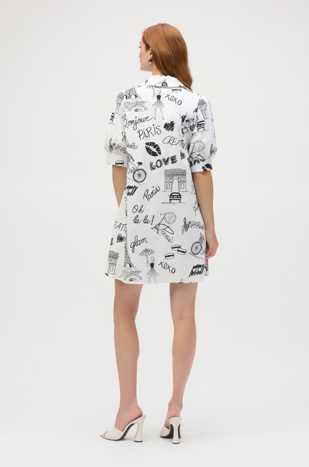 Joseph Ribkoff - Poplin Conversational Print A Line Dress