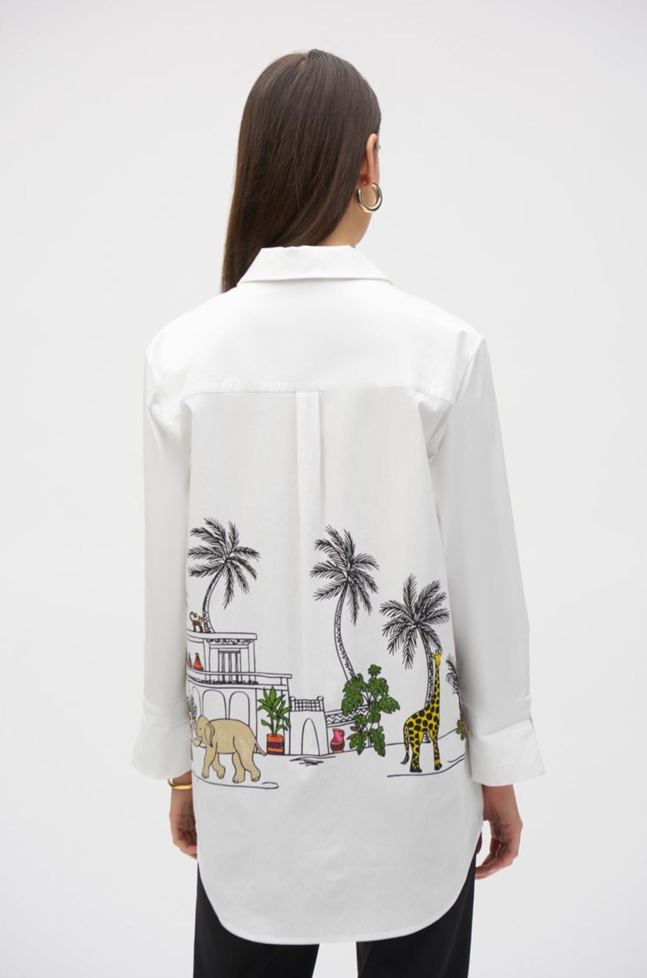 Joseph Ribkoff - Stretch Poplin Conversational Print Blouse