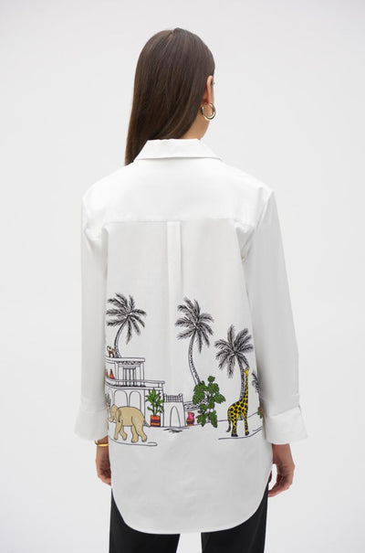 Joseph Ribkoff - Stretch Poplin Conversational Print Blouse