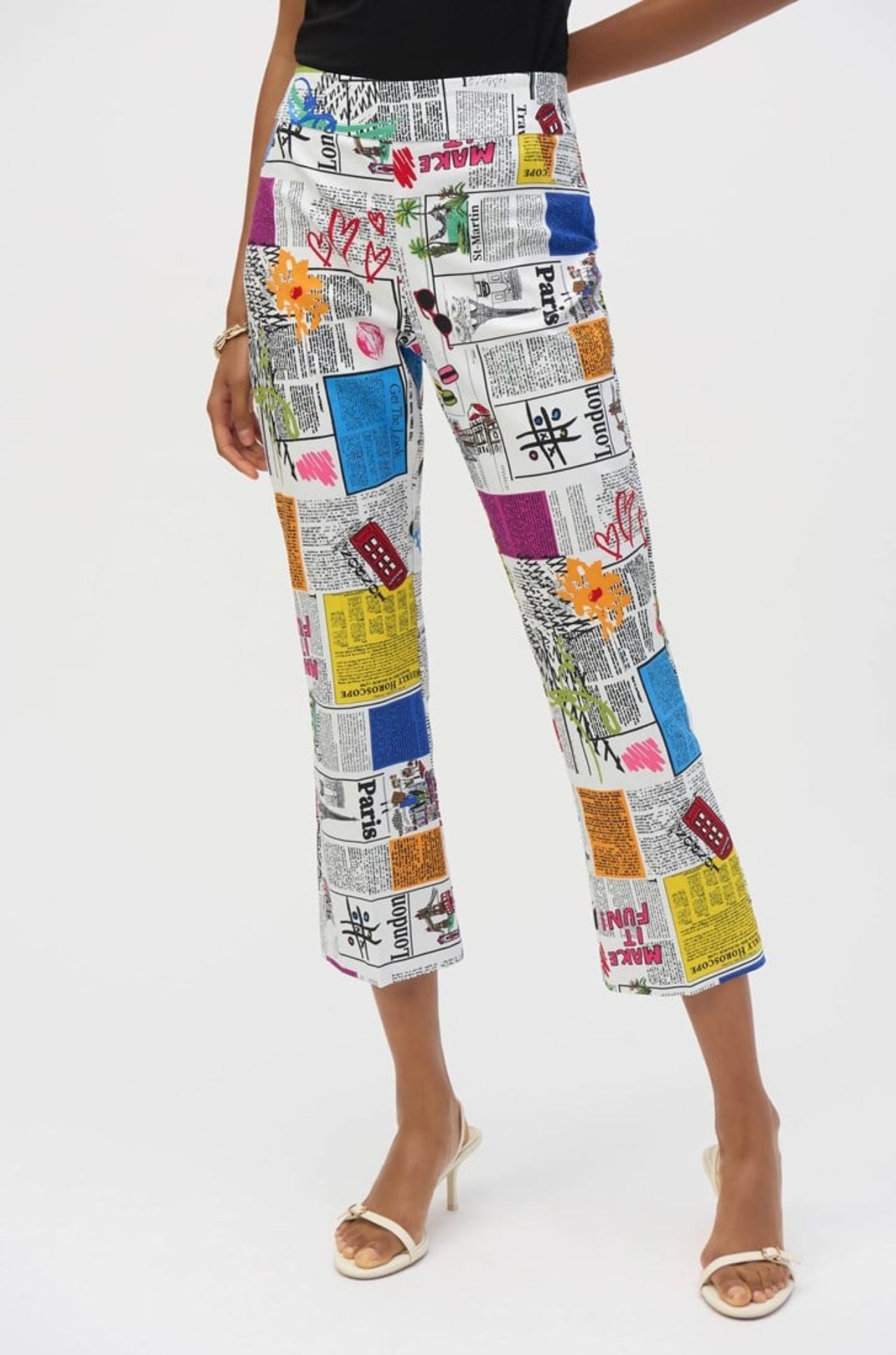 Joseph Ribkoff - Millennium Word Print Flared Pants