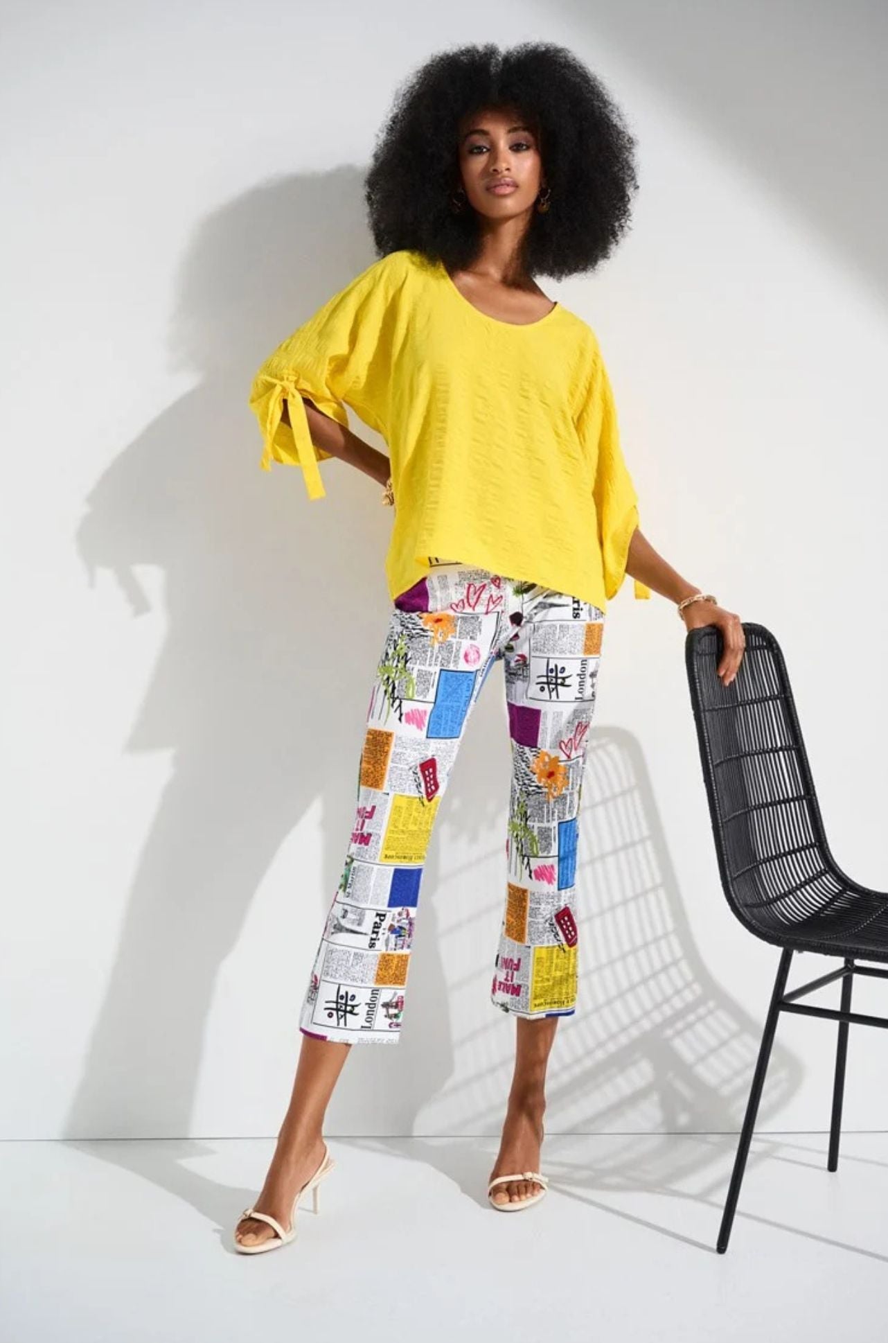 Joseph Ribkoff - Millennium Word Print Flared Pants