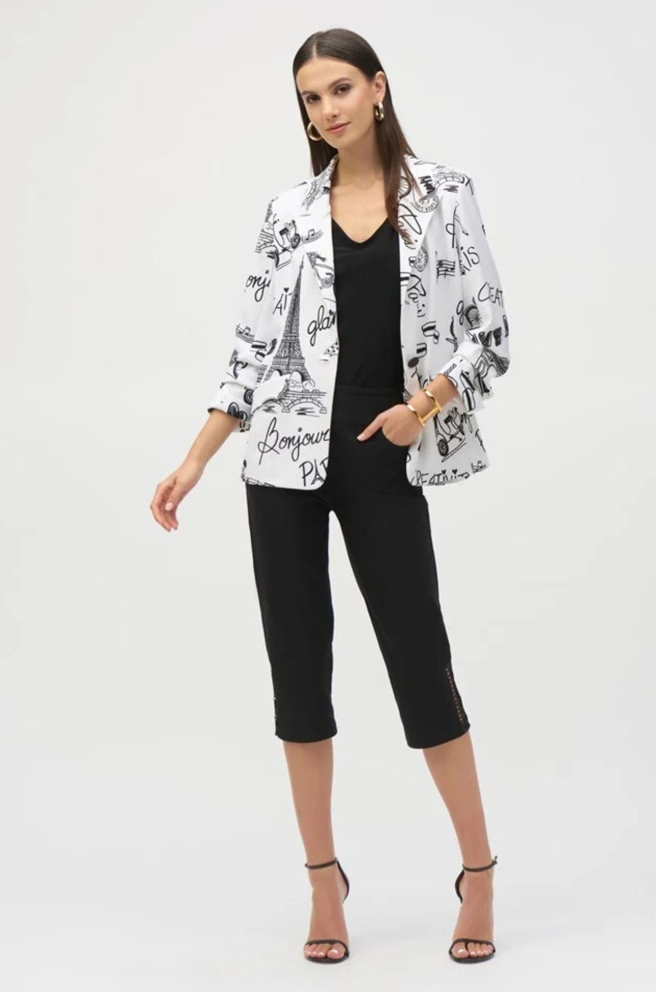 Joseph Ribkoff - Silky Knit Conversational Print Straight Blazer
