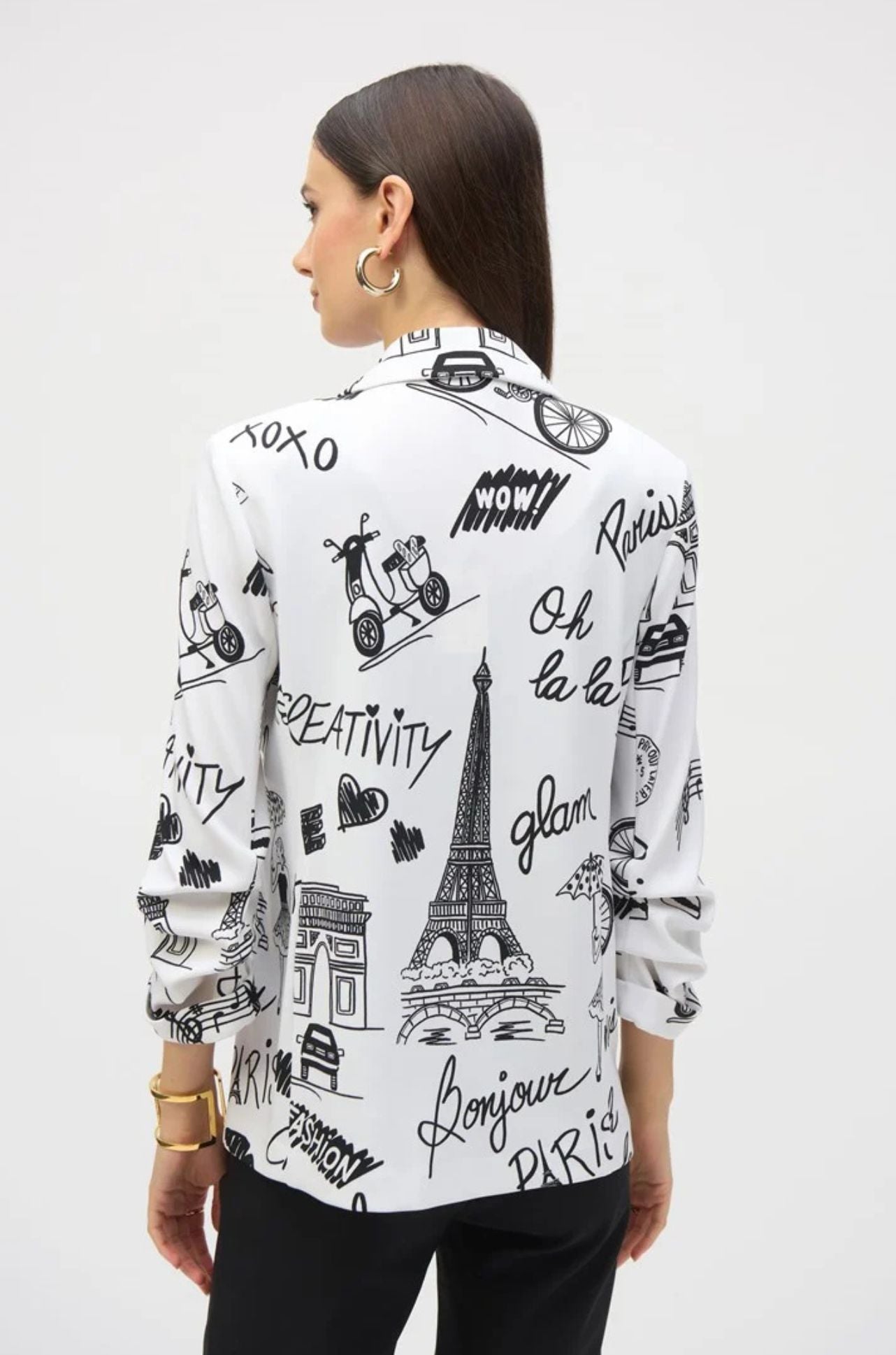 Joseph Ribkoff - Silky Knit Conversational Print Straight Blazer