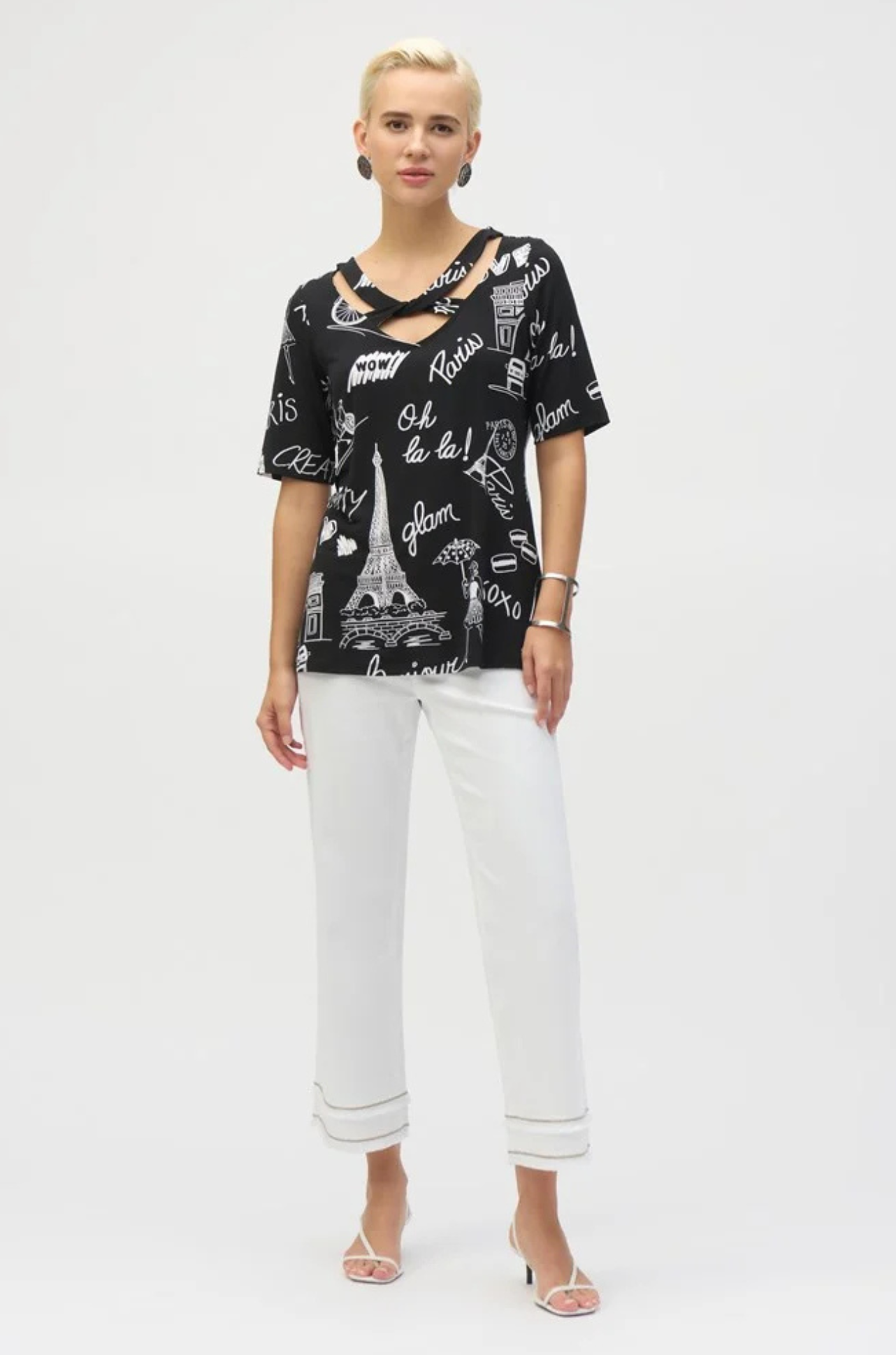 Joseph Ribkoff - Silky Knit Conversational Print Fitted Tunic