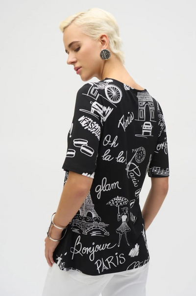 Joseph Ribkoff - Silky Knit Conversational Print Fitted Tunic