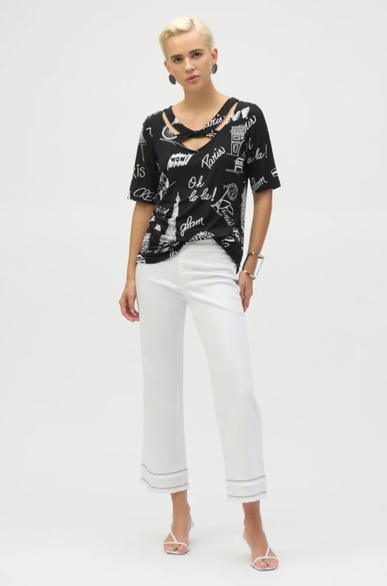 Joseph Ribkoff - Silky Knit Conversational Print Fitted Tunic