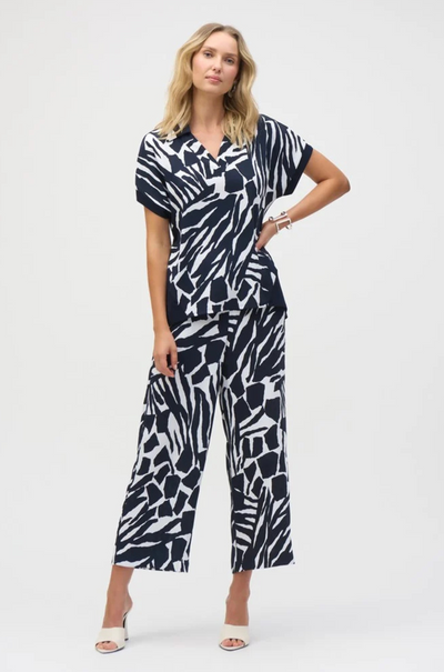 Joseph Ribkoff - Silky Knit Abstract Print Boxy Top