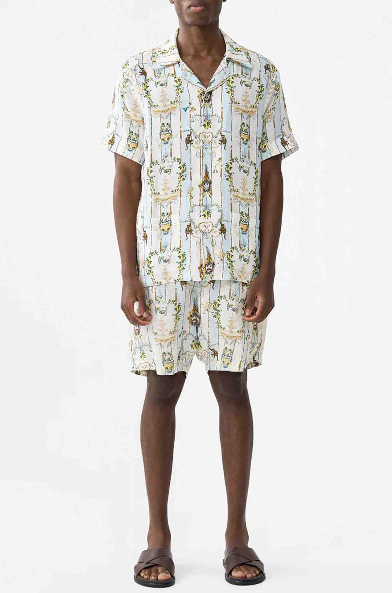 Camilla - Venus On A Vespa Short Sleeve Cabana Shirt