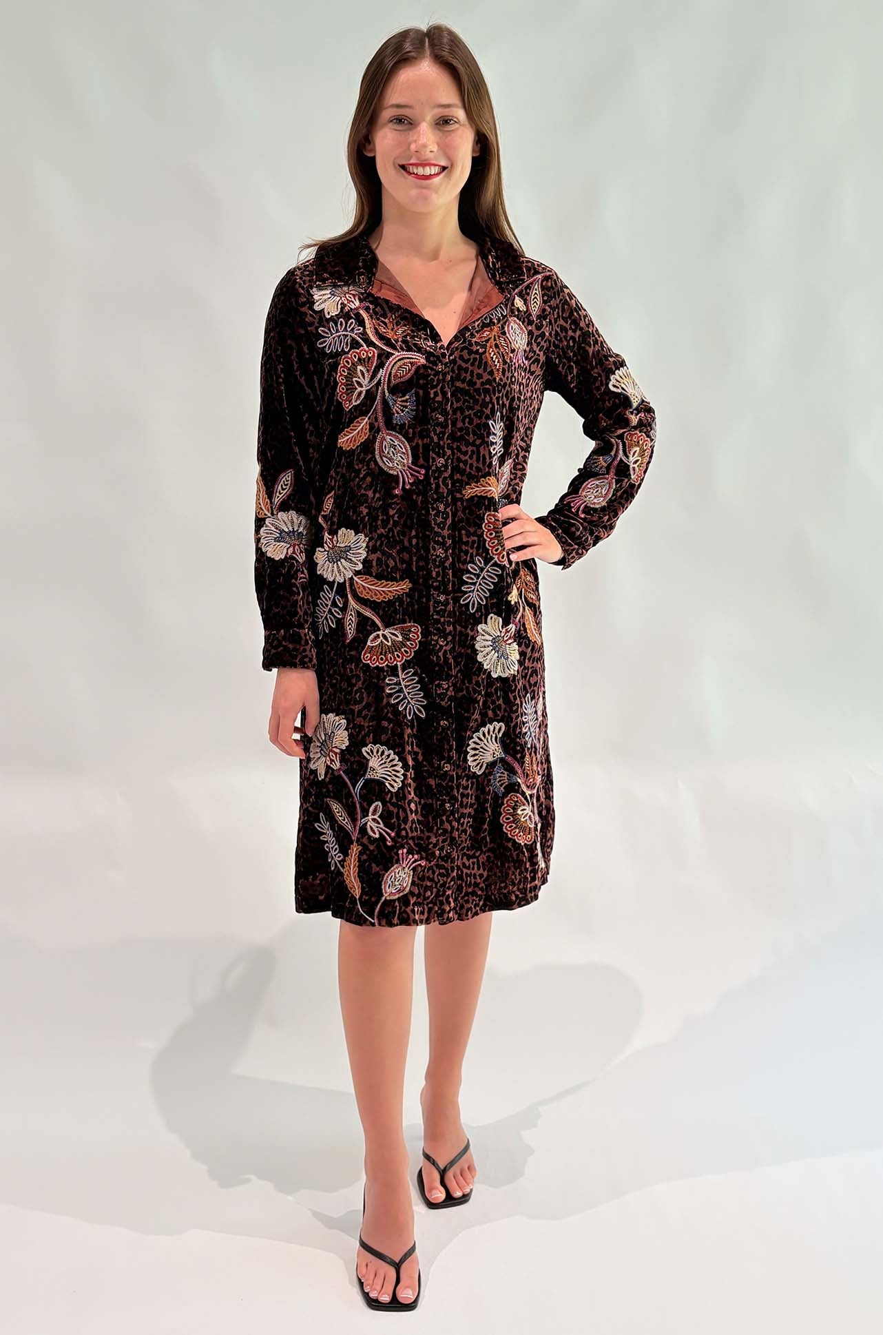 Johnny Was - Velvet Shirt Dress in Gineva