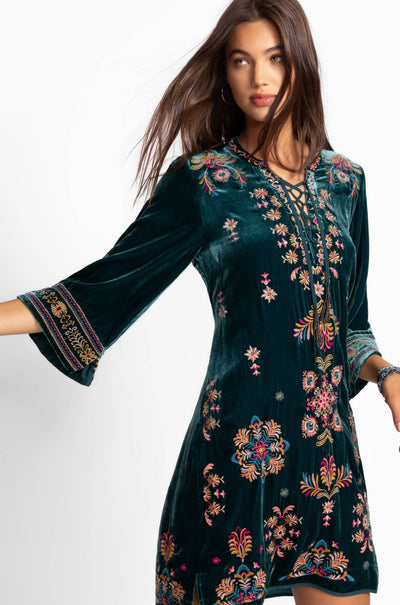 Johnny Was - Velvet Tie Front Kimono Dress in Brandi