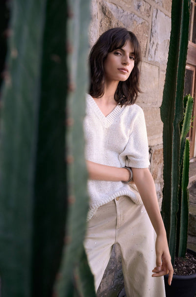 Joseph Ribkoff - Viscose and Lurex Sweater Knit Relaxed Top
