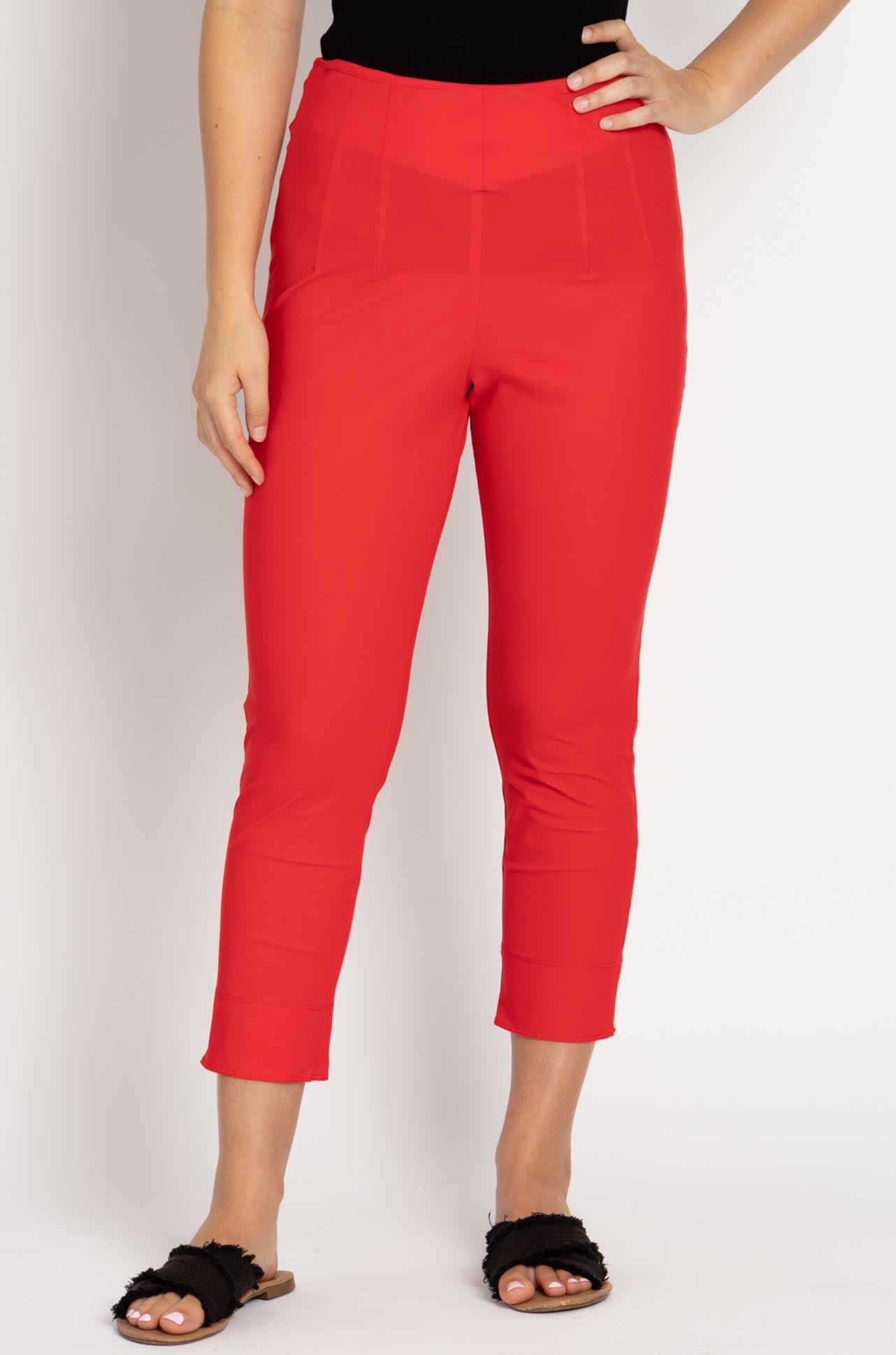 Paula Ryan - Waisted Capri Pant in Poppy