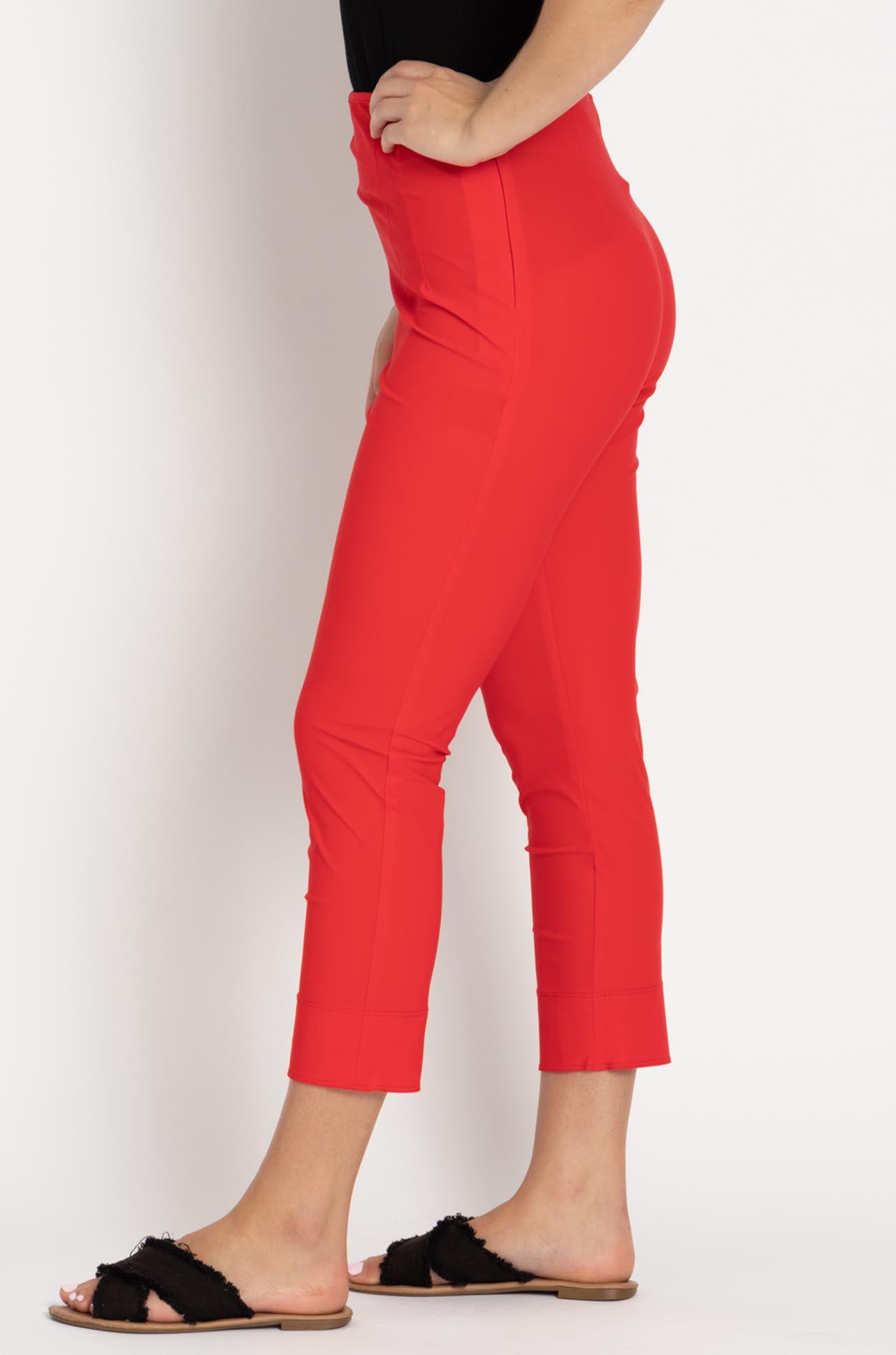 Paula Ryan - Waisted Capri Pant in Poppy