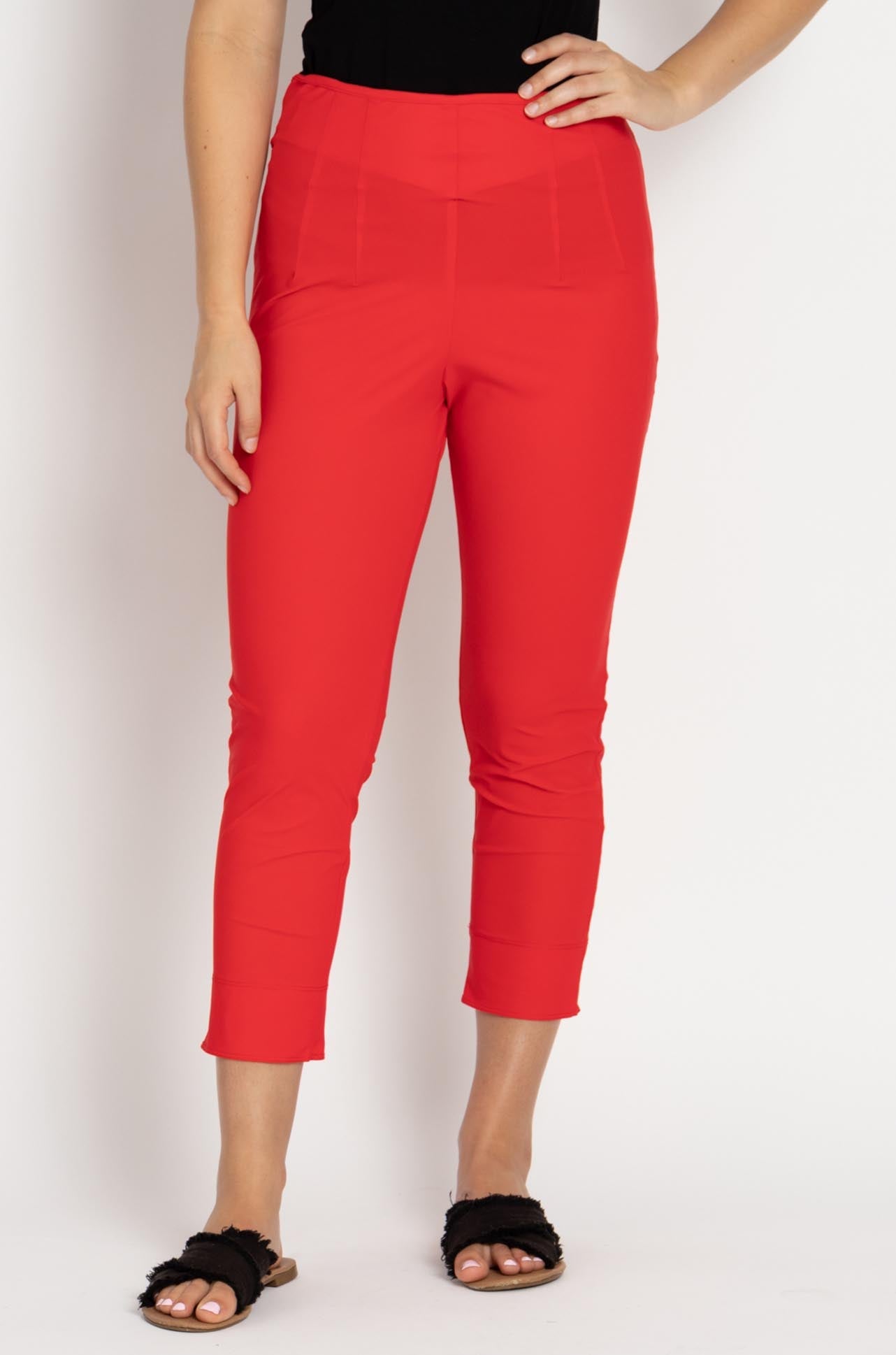 Paula Ryan - Waisted Capri Pant in Poppy