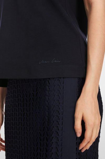 Marc Cain - T-shirt with Rhinestone Details in Midnight Blue