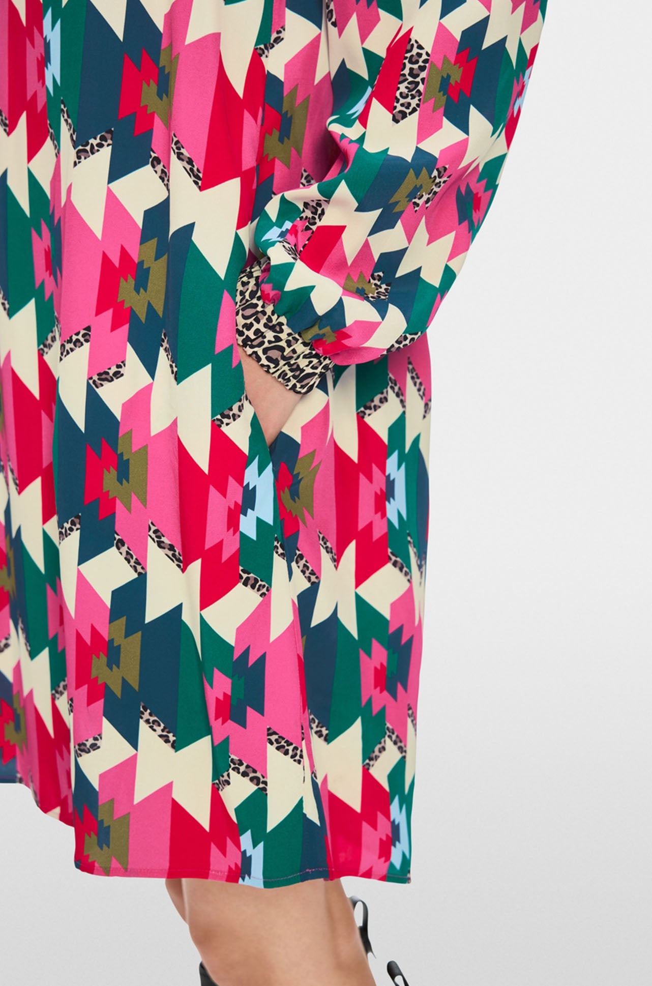Marc Cain - Viscose Dress in a mix of materials and patterns