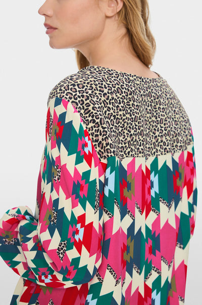 Marc Cain - Viscose Dress in a mix of materials and patterns
