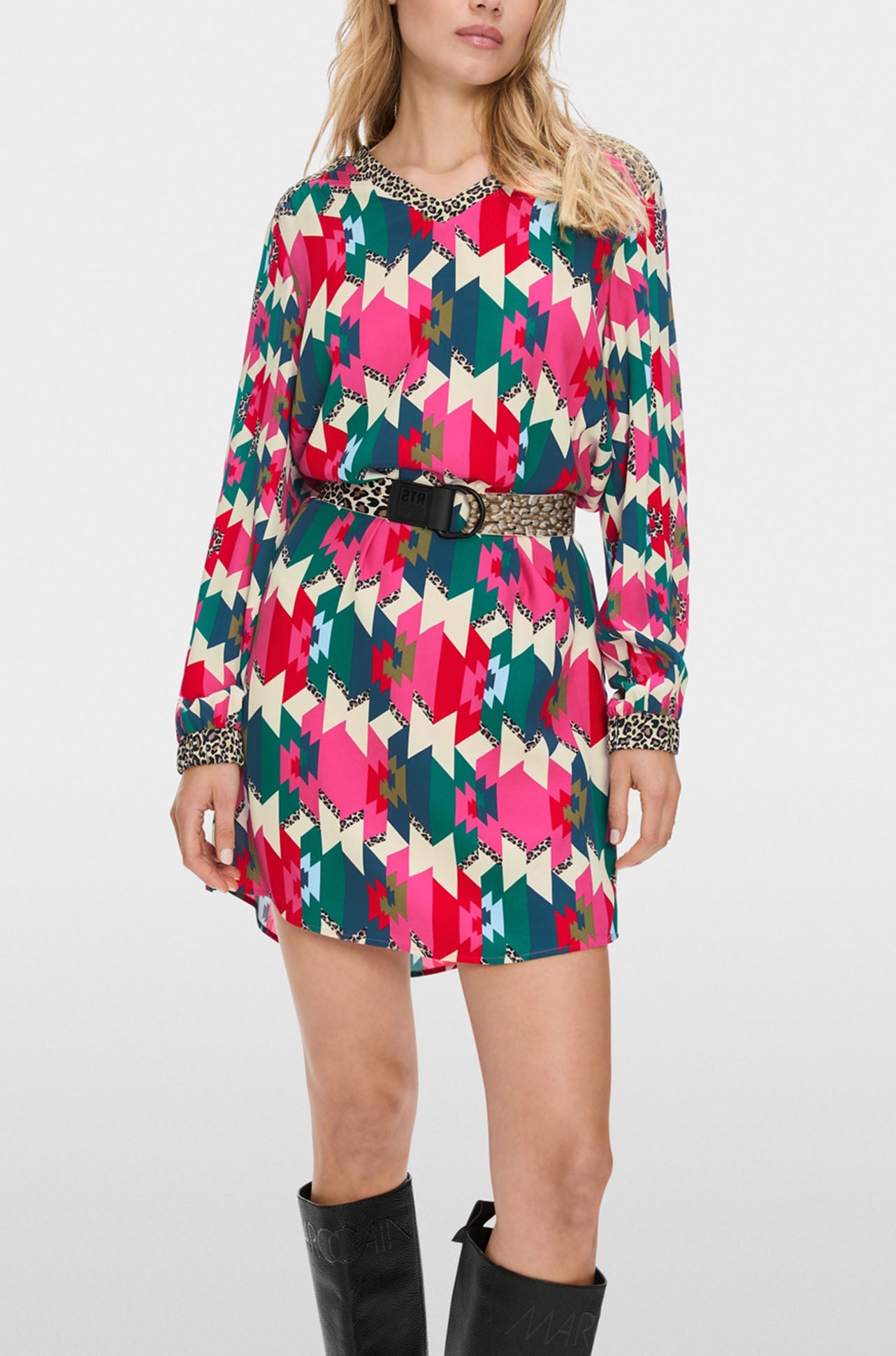 Marc Cain - Viscose Dress in a mix of materials and patterns