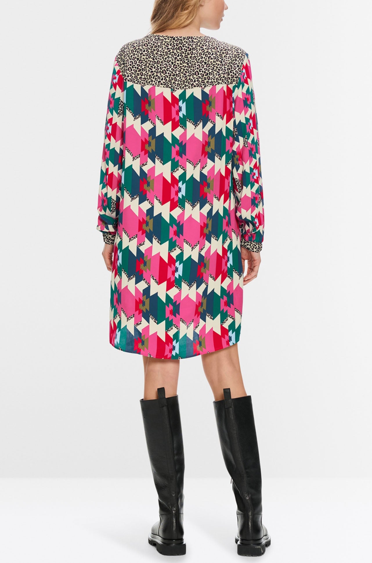 Marc Cain - Viscose Dress in a mix of materials and patterns