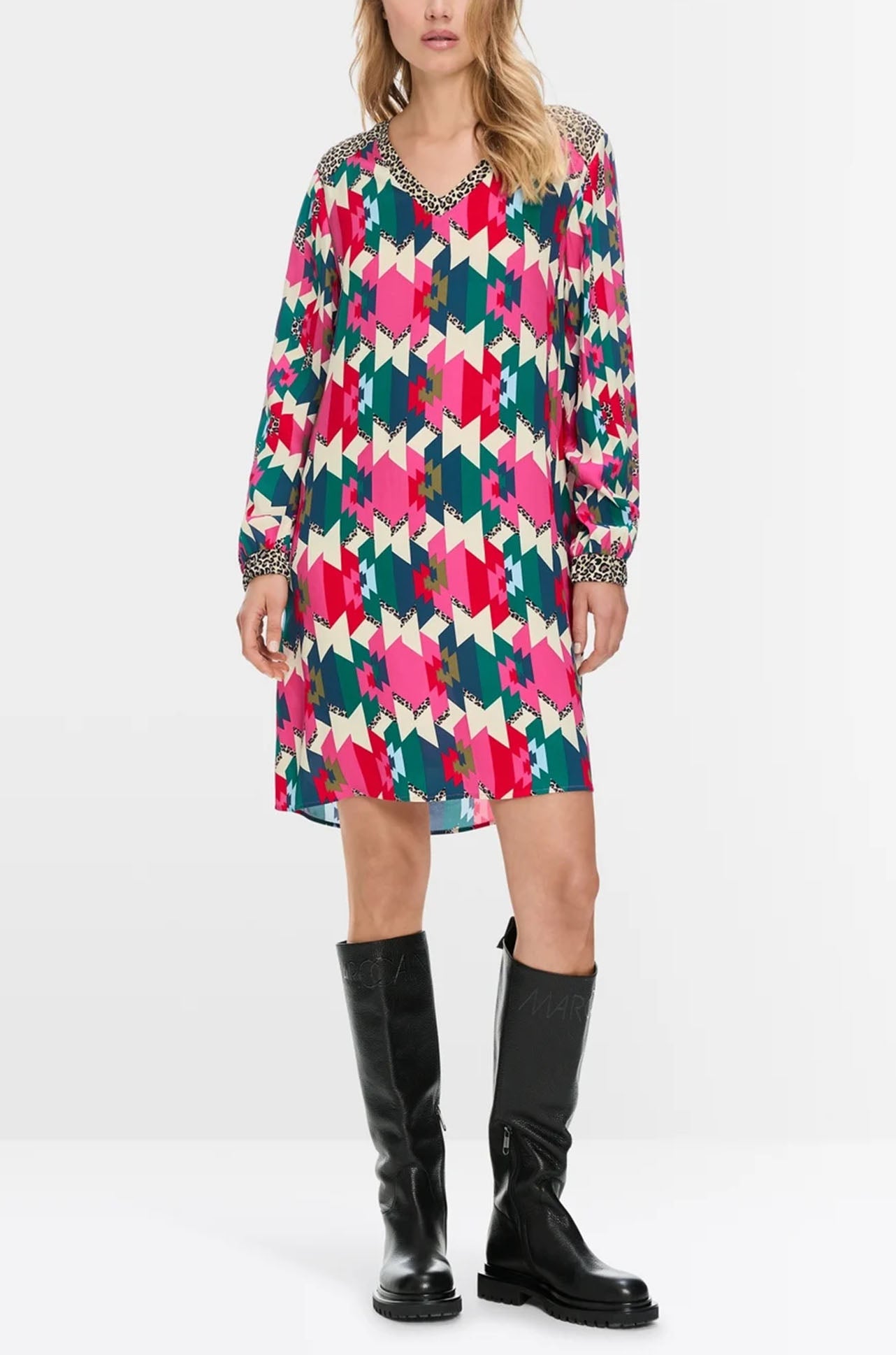 Marc Cain - Viscose Dress in a mix of materials and patterns