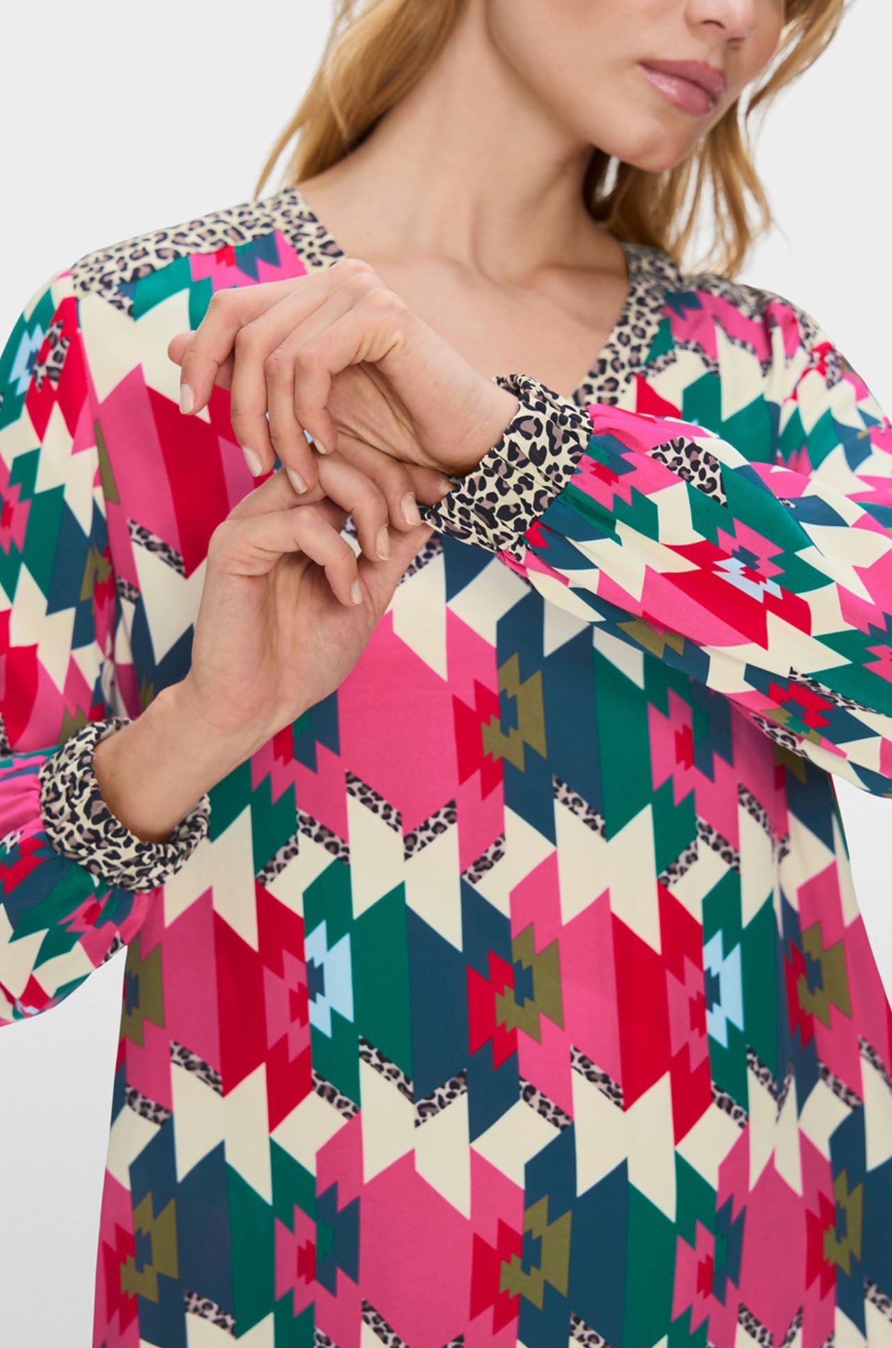 Marc Cain - Viscose Dress in a mix of materials and patterns