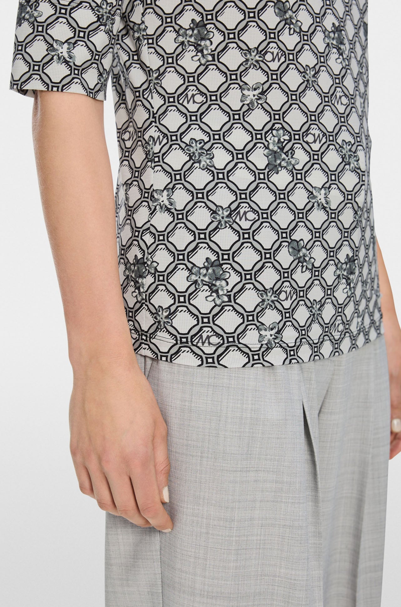 Marc Cain - Polo Shirt with Marc Cain Chain Print