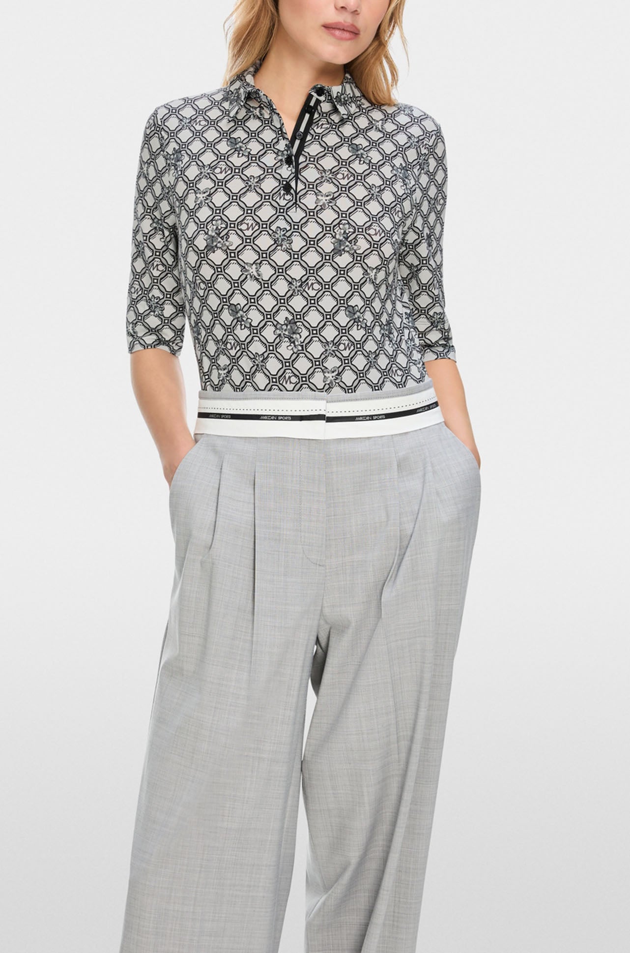 Marc Cain - Polo Shirt with Marc Cain Chain Print