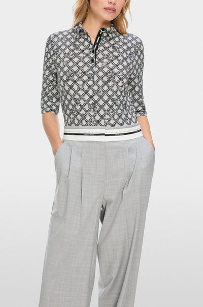Marc Cain - Polo Shirt with Marc Cain Chain Print