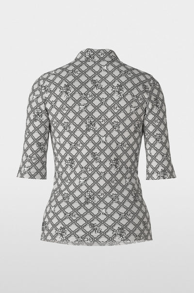 Marc Cain - Polo Shirt with Marc Cain Chain Print
