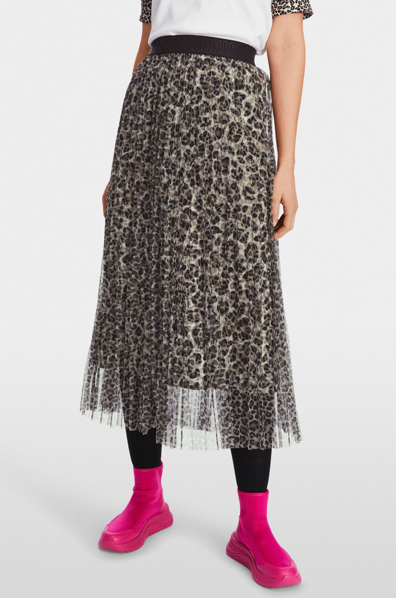Marc Cain - Tulle Skirt with Leo Print