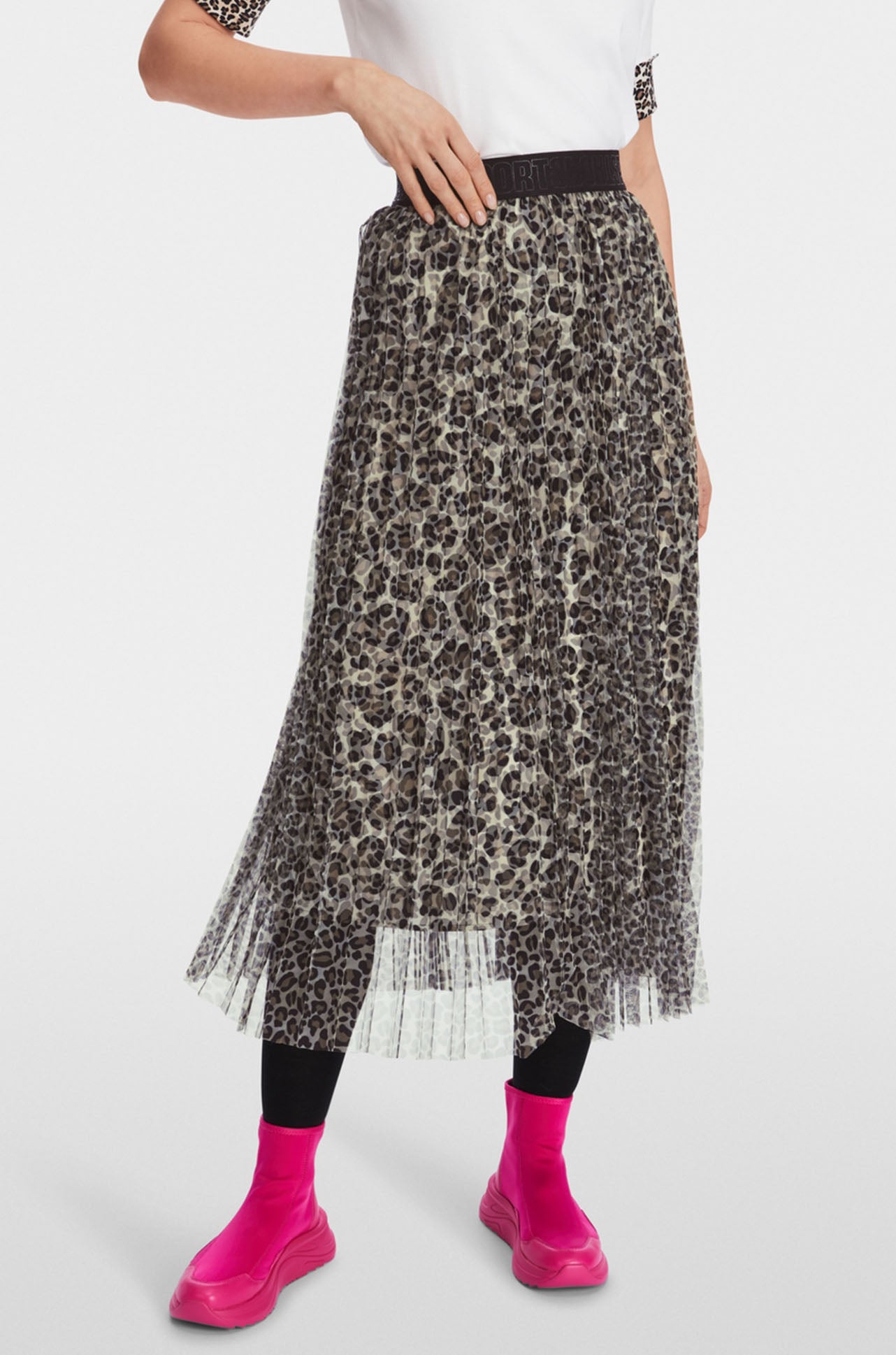 Marc Cain - Tulle Skirt with Leo Print