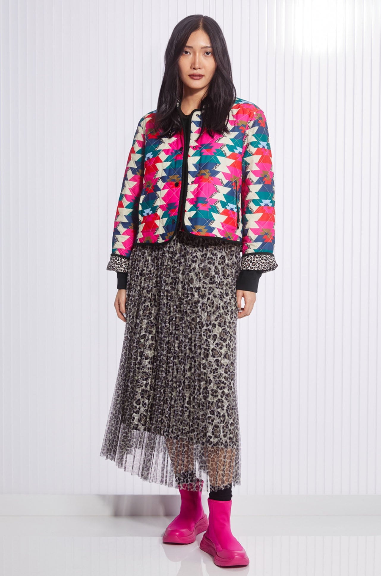 Marc Cain - Tulle Skirt with Leo Print