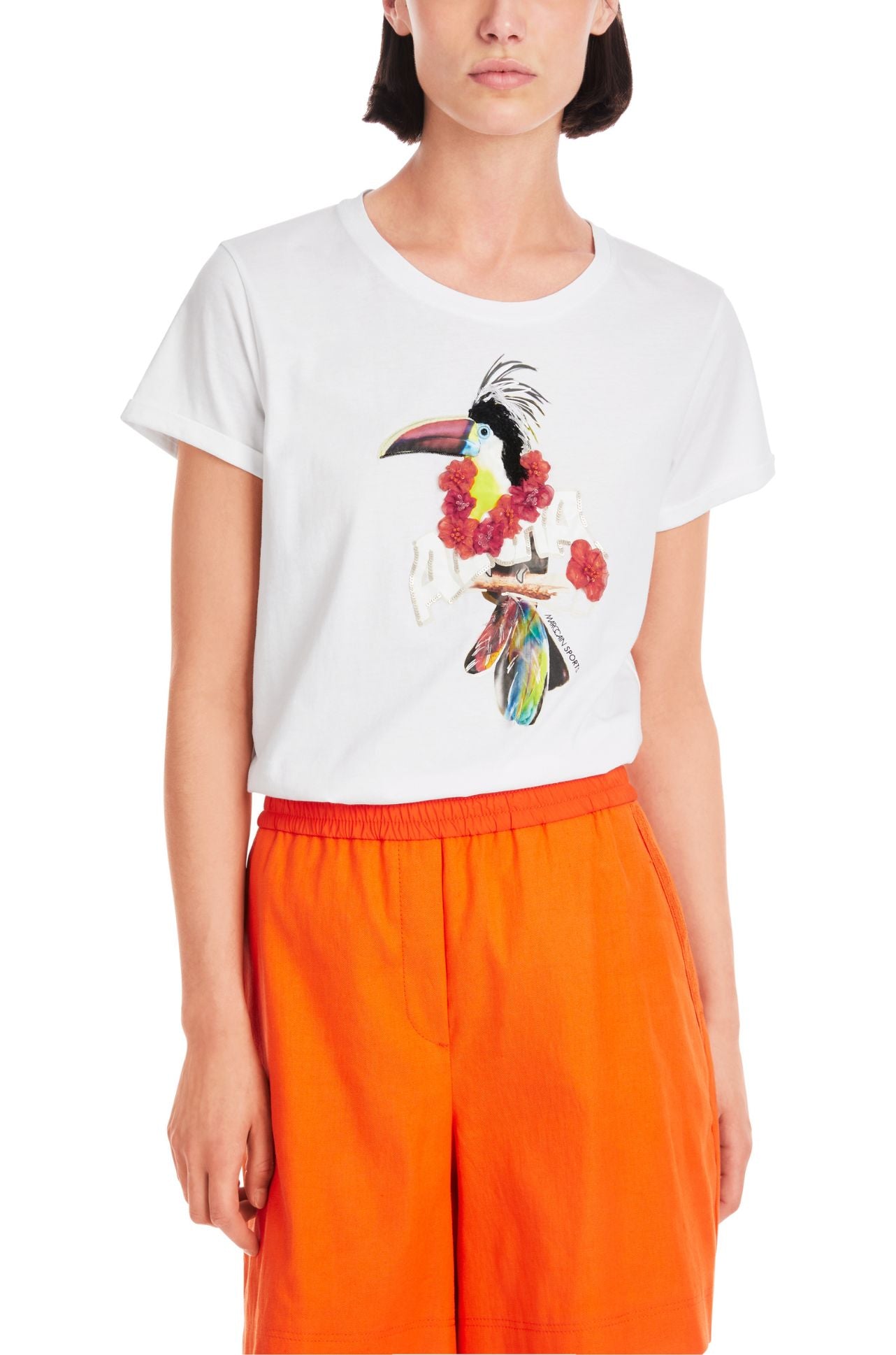 Marc Cain - Tshirt with 3D Toucan Print