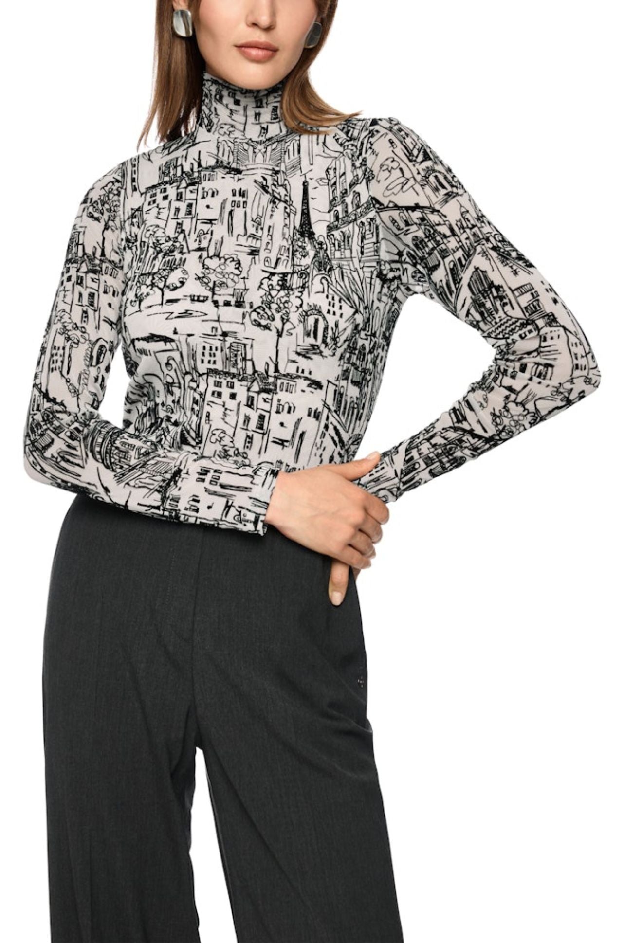 Marc Cain - Long Sleeved Top with City Motif