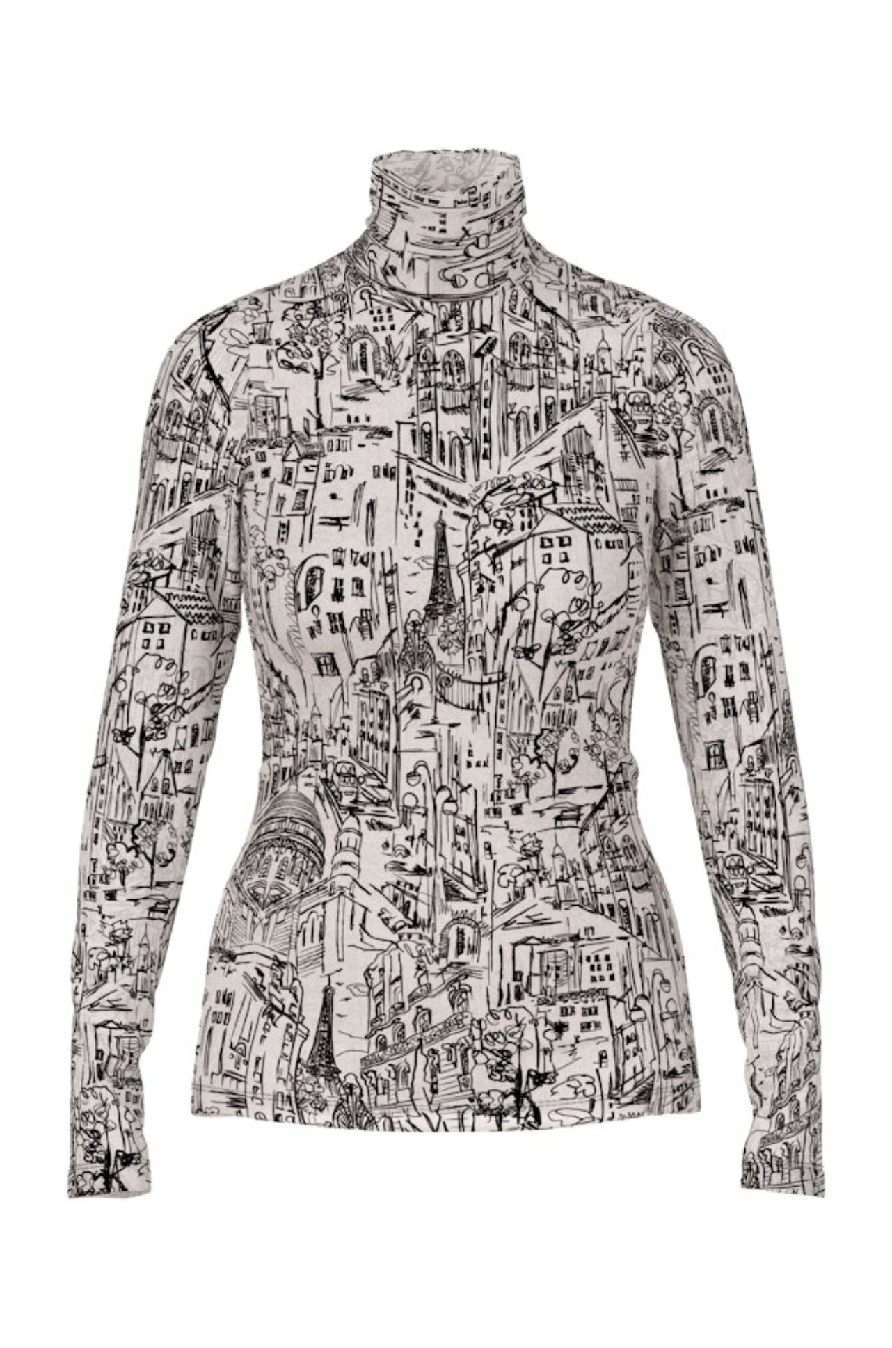 Marc Cain - Long Sleeved Top with City Motif