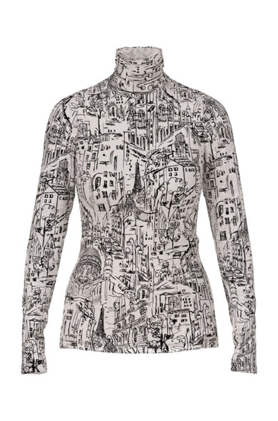 Marc Cain - Long Sleeved Top with City Motif