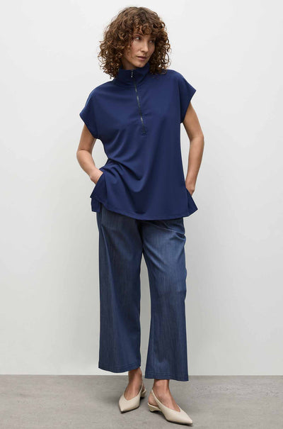 Mela Purdie - Zip Front Shell in Powder Knit in Sapphire
