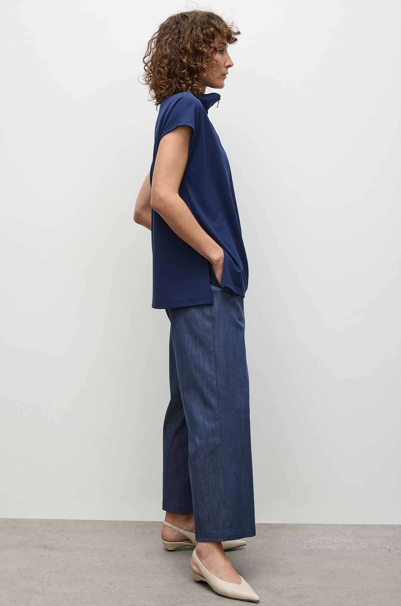 Mela Purdie - Zip Front Shell in Powder Knit in Sapphire