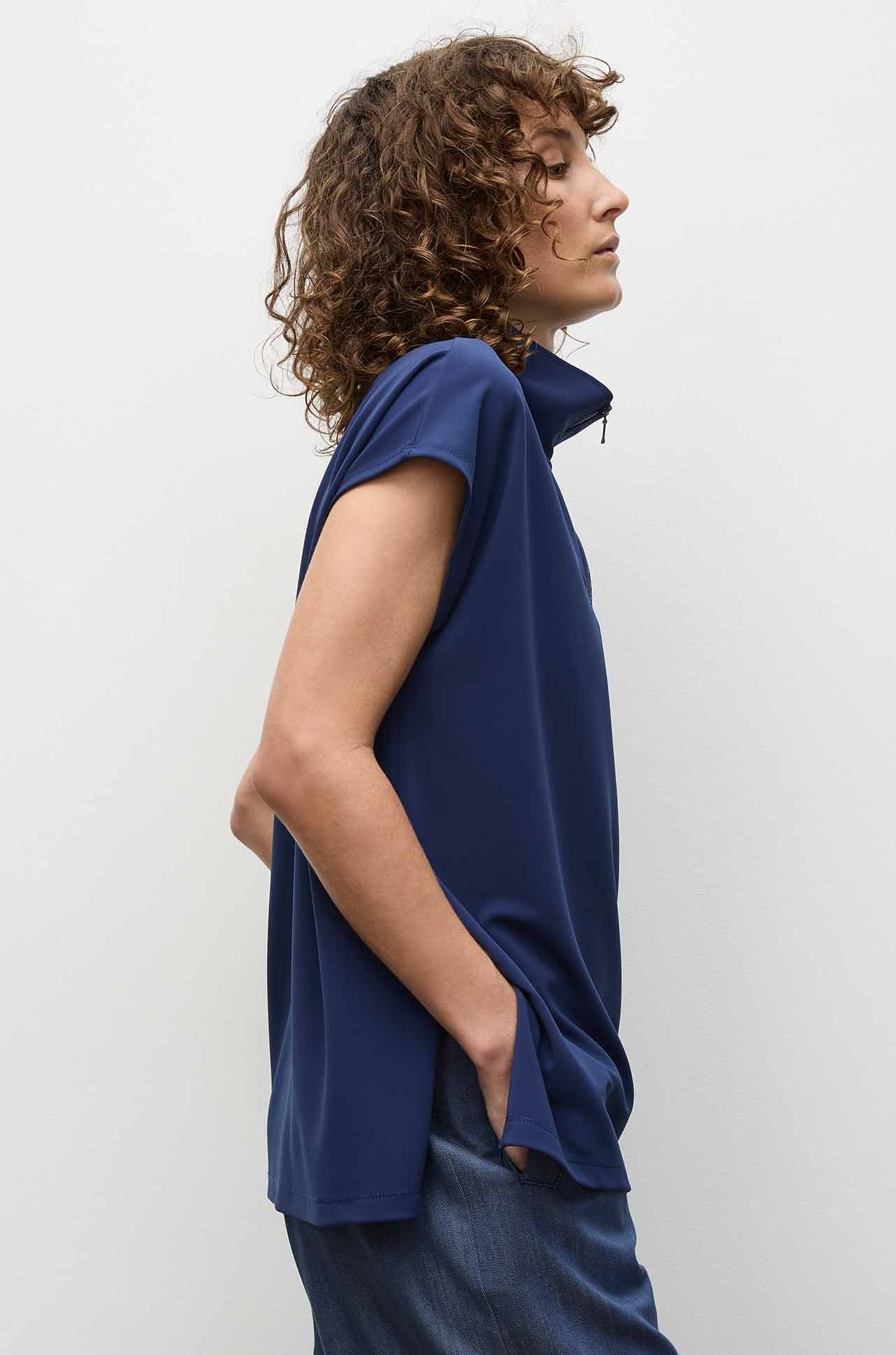 Mela Purdie - Zip Front Shell in Powder Knit in Sapphire