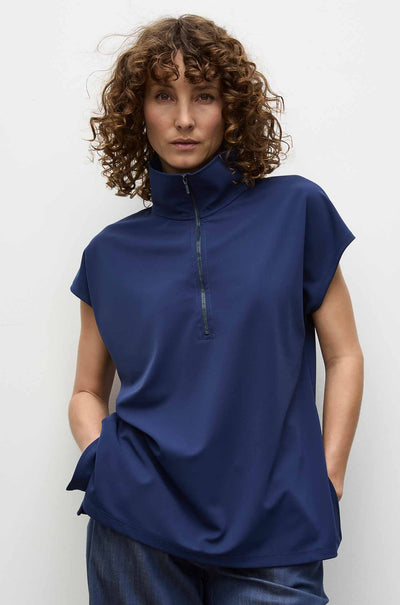 Mela Purdie - Zip Front Shell in Powder Knit in Sapphire