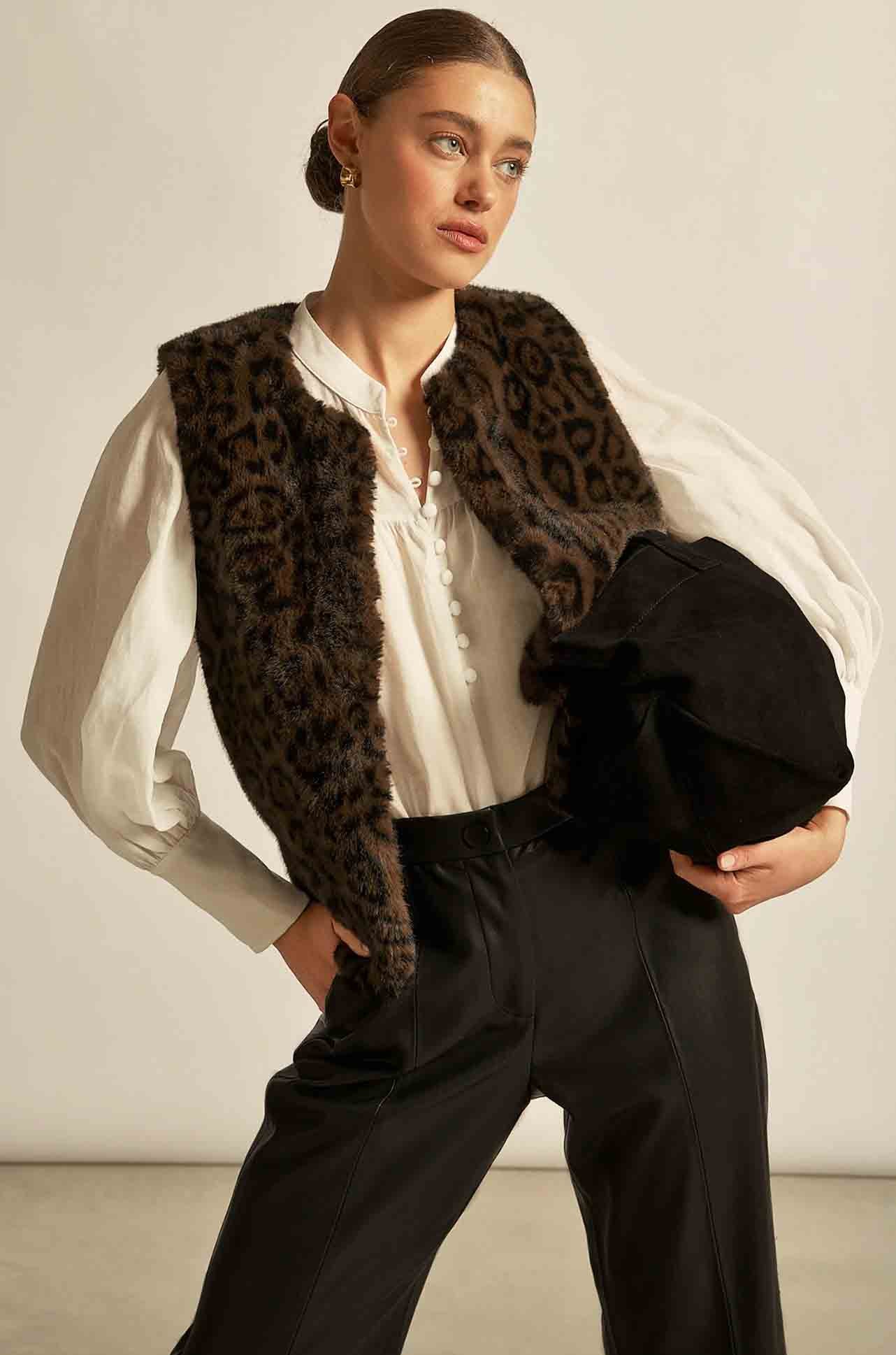 Zoe Kratzmann - affirm vest in ocelot